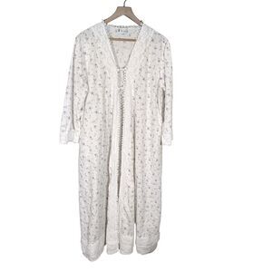 The 1 For U Womens Floral Lace Trim Robe Size XXL Cottagecore Romantic